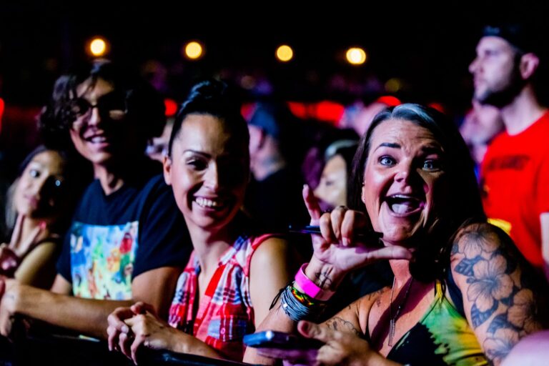 Público sonriente en un concierto