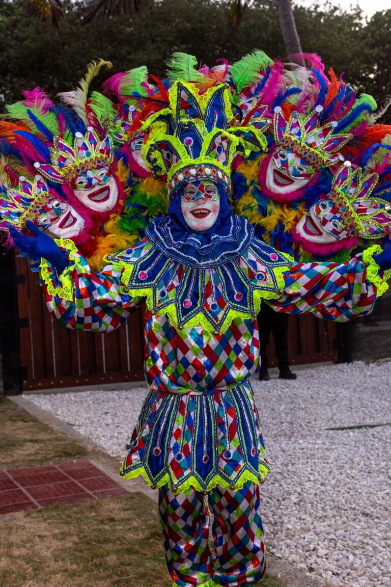 Personaje enmascarado con traje de fantasía